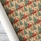 Vintage Santa Claus Wrapping Paper, Retro Christmas Tree Pattern Wrapping Paper Rolls, Xmas Gift Wrap