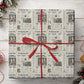 Vintage Christmas Newspaper Wrapping Paper, North Pole Times Santa Claus Newsprint Wrapping Paper Rolls, Xmas Gift Wrap