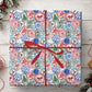 Vintage Christmas Stamps Wrapping Paper, North Pole Postage Stamp Pattern Wrapping Paper Rolls, Xmas Gift Wrap For Stamp Lover