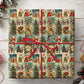 Vintage Christmas Wrapping Paper Wrapping Paper, Retro Christmas Postcard Collage Wrapping Paper Rolls, Xmas Gift Wrap