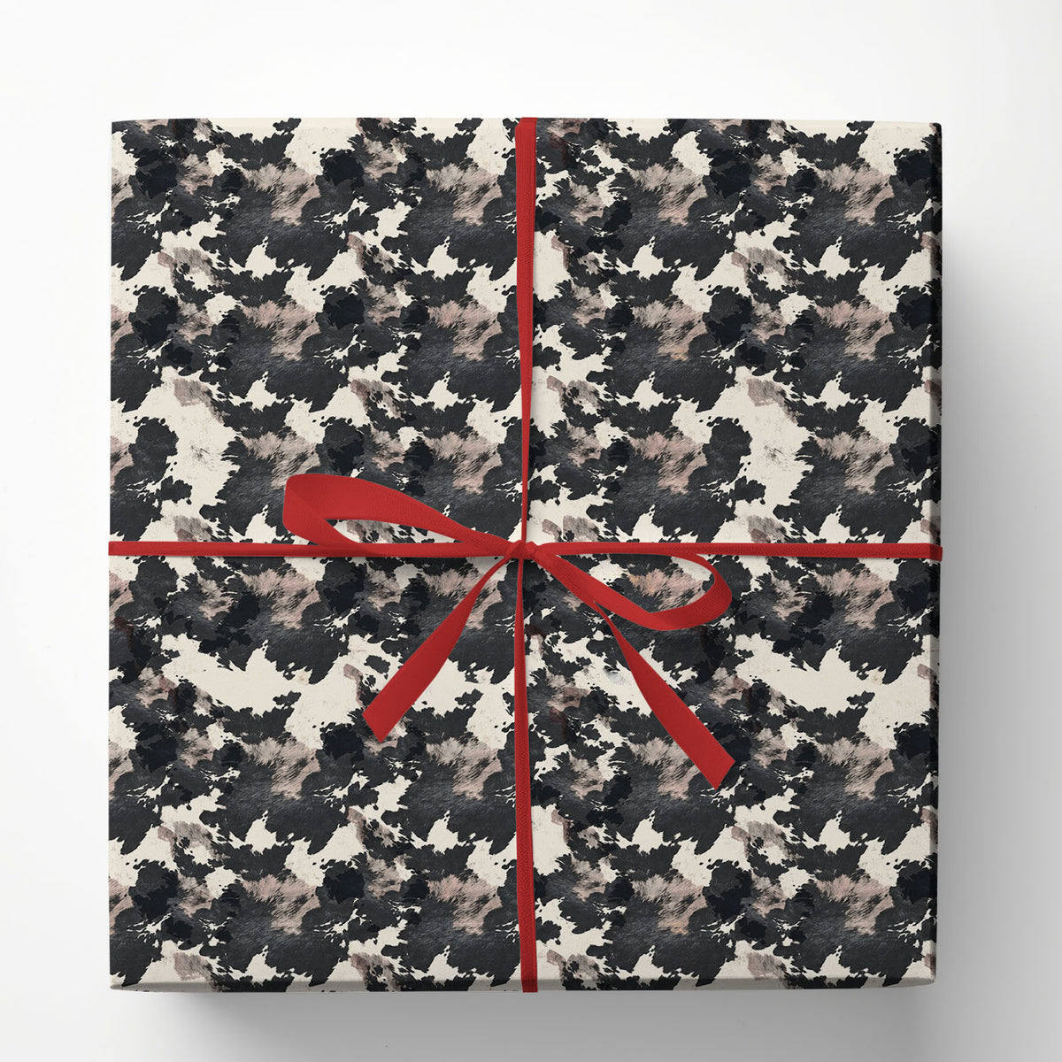Black And White Cow Wrapping Paper, Rustic Cowhide Pattern Wrapping Paper Rolls, Gift Wrap For Cow Lover