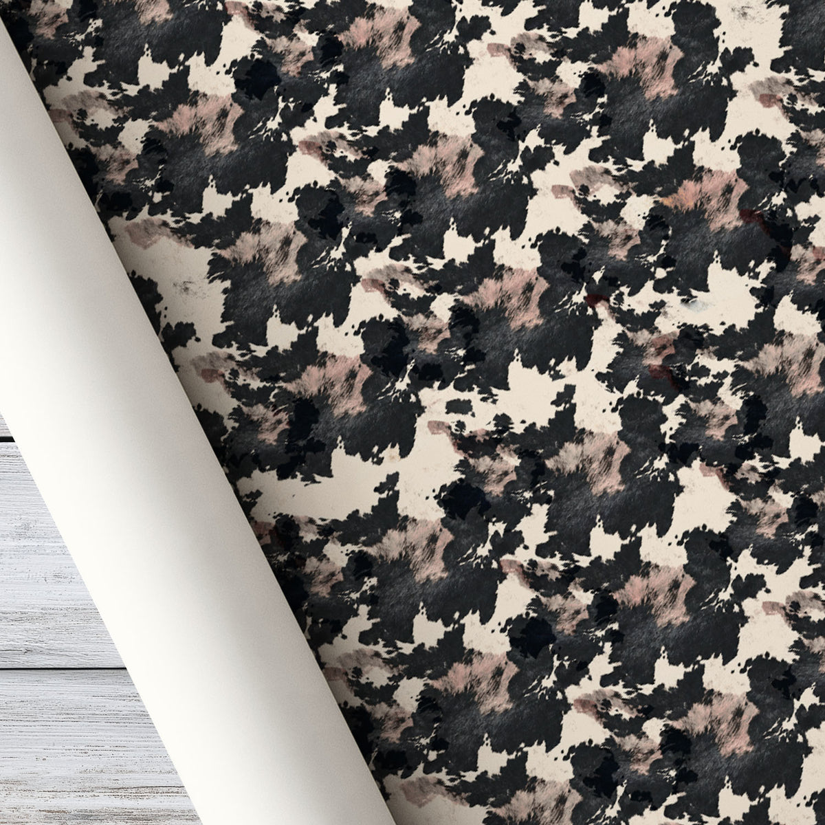 Black And White Cow Wrapping Paper, Rustic Cowhide Pattern Wrapping Paper Rolls, Gift Wrap For Cow Lover
