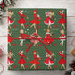 The 1950s Retro Vintage Christmas Wrapping Paper Wrapping Paper, Red Pin Up Girls Wrapping Paper Rolls, Xmas Gift Wrap