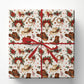 Vintage Western Christmas Cowboy Wrapping Paper, Cowboy Hat & Longhorn Skull Wrapping Paper Rolls, Xmas Gift Wrap For Cowboys
