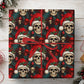 Christmas Skull Wrapping Paper, Skeleton Santa Hat Pattern Wrapping Paper Rolls, Xmas Gift Wrap For Skeleton Lover