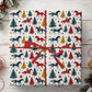 Vintage Christmas Cowboy Wrapping Paper, Galloping Into Christmas Wrapping Paper Rolls, Xmas Gift Wrap For Cowboys
