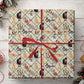 Vintage Christmas Cat Wrapping Paper, Festive Kittens In Santa Hats And Scarves Wrapping Paper Rolls, Xmas Gift Wrap For Cat Lover