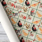 Vintage Christmas Cat Wrapping Paper, Festive Kittens In Santa Hats And Scarves Wrapping Paper Rolls, Xmas Gift Wrap For Cat Lover
