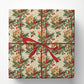 Vintage Christmas Cat Wrapping Paper, Cute Orange Tabby Kitten With Holly Berries Wrapping Paper Rolls, Xmas Gift Wrap For Cat Lover