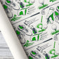 Golf Wrapping Paper, Golf Clubs Balls And Shoes Pattern Wrapping Paper Rolls, Gift Wrap For Golf Lover