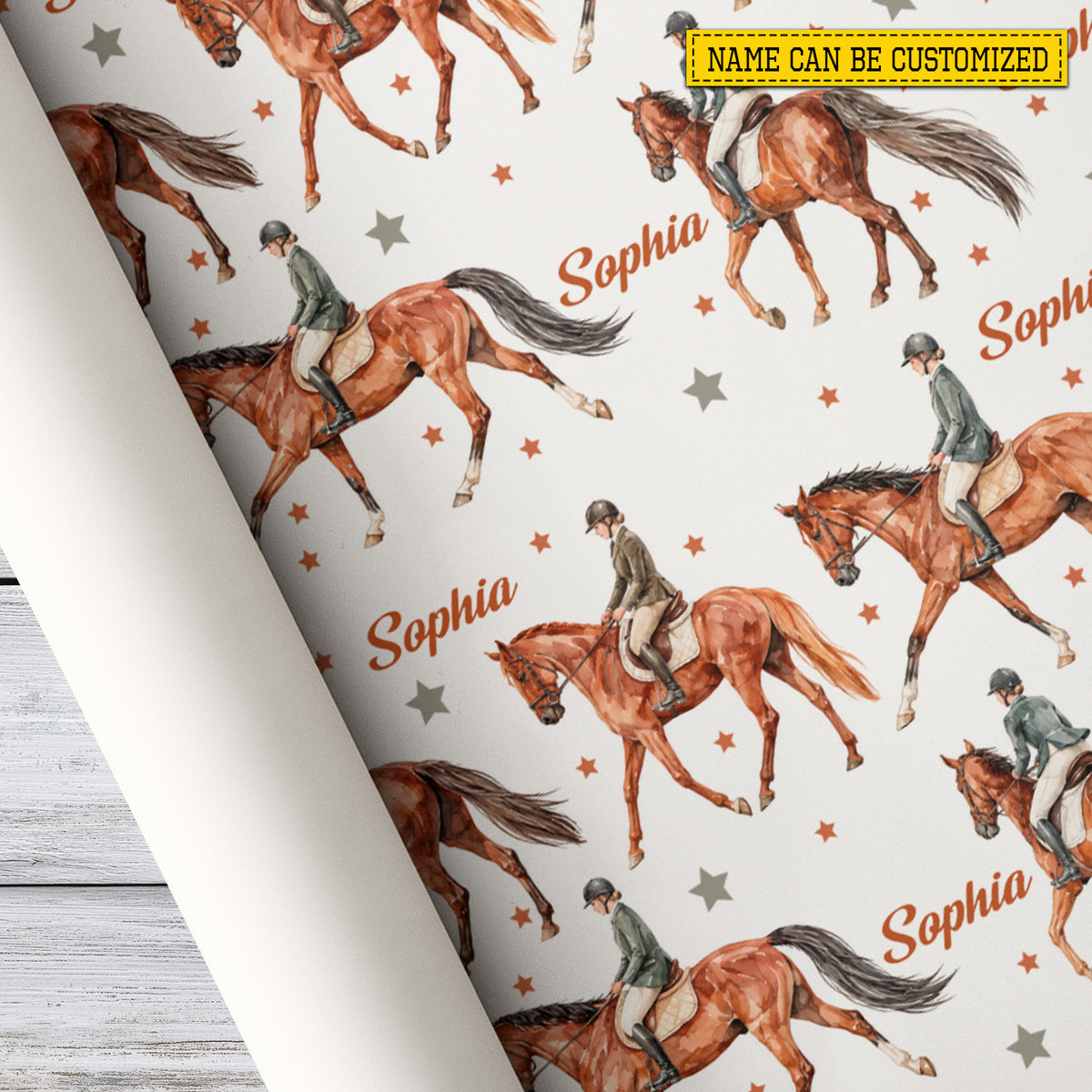 Personalized Dressage Rider Wrapping Paper, A Very Merry Horse Girl Wrapping Paper Rolls, Gift Wrap For Equestrian, Horse Lover
