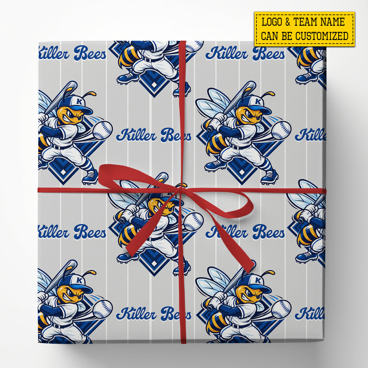 Personalized Baseball Team Wrapping Paper, Swing For The Fences Wrapping Paper Rolls, Gift Wrap For Baseball Lover