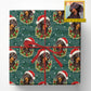 Personalized Christmas Dachshund Dog Wrapping Paper, Santa Hat & Holly Berry Wrapping Paper Rolls, Xmas Gift Wrap For Dog Lover