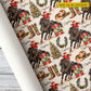 Personalized Christmas Barrel Racing Wrapping Paper, Cowgirl Riding Horse With Santa Hat Wrapping Paper Rolls, Xmas Gift Wrap For Barrel Racing Lover