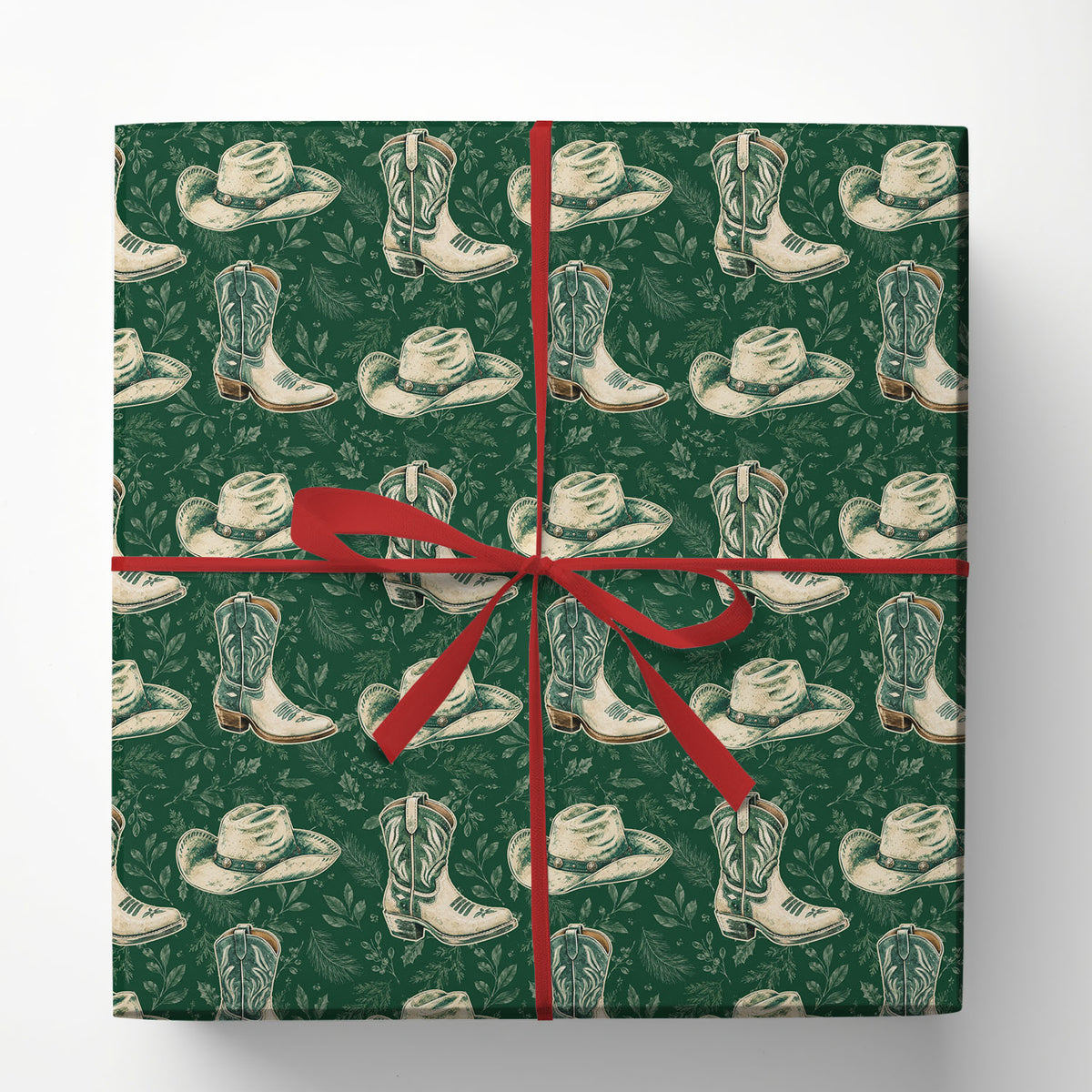 Western Cowboy Wrapping Paper, Cowboy Boots And Hats Wrapping Paper Rolls, Gift Wrap For Cowboys