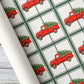 Vintage Christmas Farming Truck Wrapping Paper, Driving Home For Christmas Wrapping Paper Rolls, Xmas Gift Wrap For Truck Driver