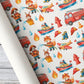 Firefighter Wrapping Paper, Cute Animal Firefighters & Fire Truck Pattern Wrapping Paper Rolls, Gift Wrap For Firefighter Lover