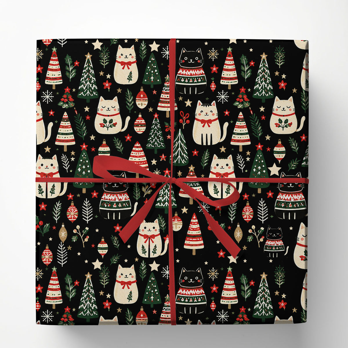 Christmas Cat Wrapping Paper, Have Yourself A Meowy Little Christmas Wrapping Paper Rolls, Xmas Gift Wrap For Cat Lover