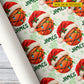 Personalized Christmas Basketball Wrapping Paper, Santa Hat Basketball Wrapping Paper Rolls, Xmas Gift Wrap For Basketball Lover