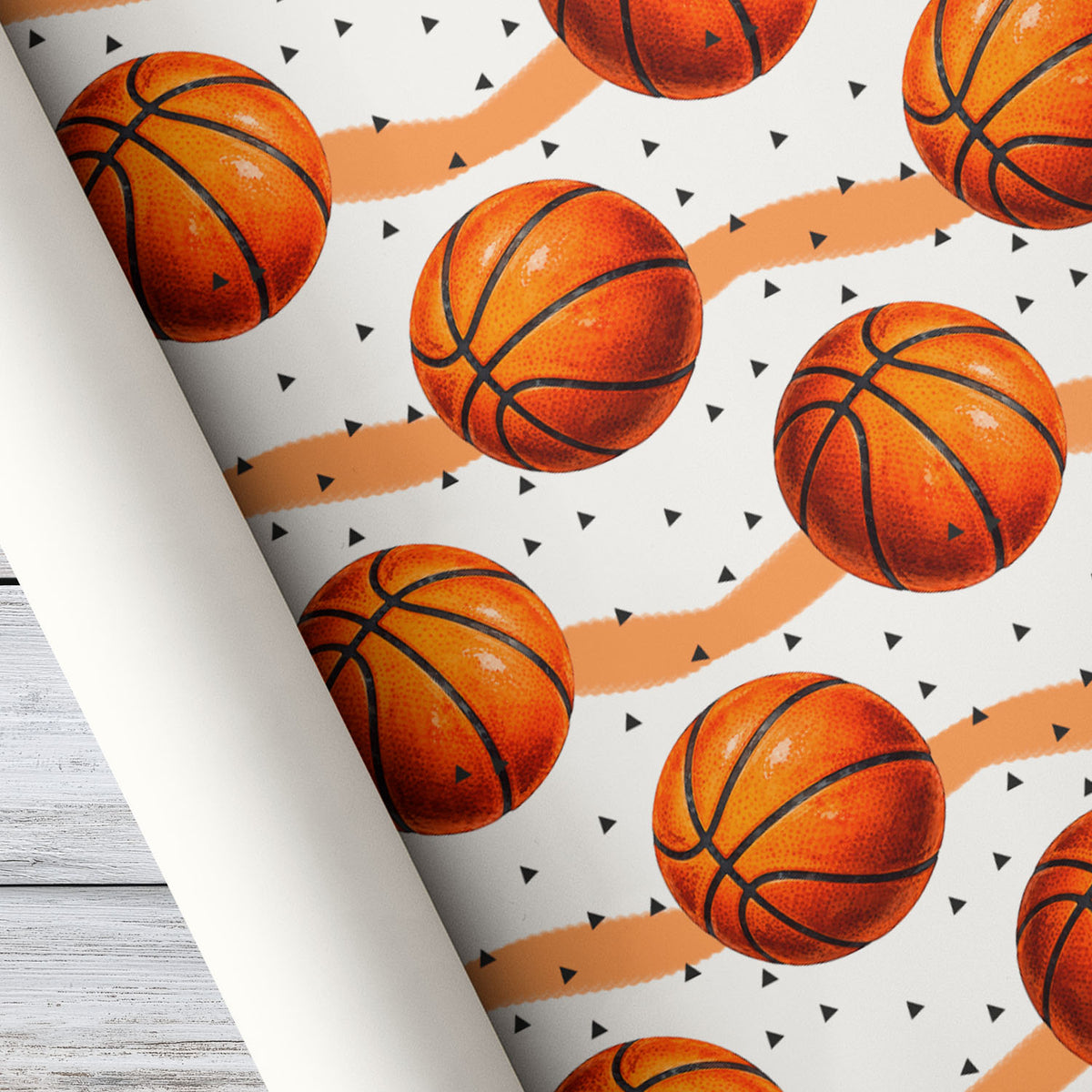 Basketball Wrapping Paper, Orange Basketball Pattern Wrapping Paper Rolls, Gift Wrap For Basketball Lover