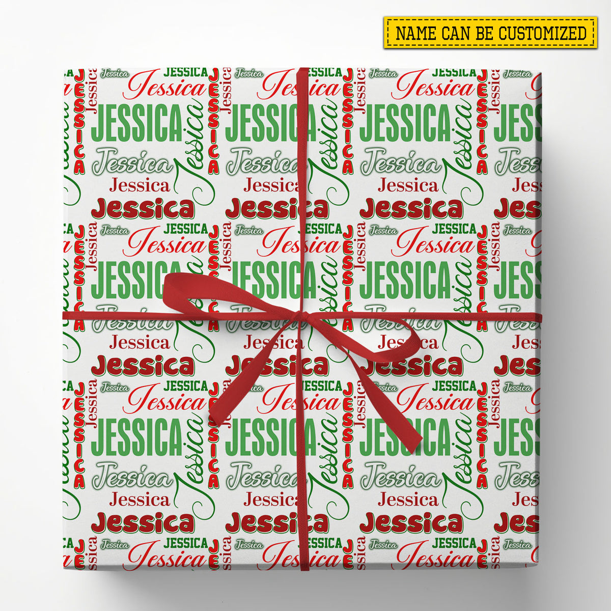 Personalized Name Wrapping Paper, Custom Name Typography Wrapping Paper Rolls, Gift Wrap