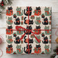 Cute Christmas Cat Wrapping Paper, Black And Gray Kitty With Presents Wrapping Paper Rolls, Xmas Gift Wrap For Cat Lover