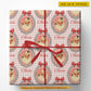Cute Personalized Christmas Wrapping Paper, Pink Santa Claus Smiles In Mirror Wrapping Paper Rolls Gift