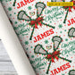 Personalized Christmas Lacrosse Wrapping Paper, Lacrosse Sticks And Holiday Bows Wrapping Paper Rolls, Xmas Gift Wrap For Lacrosse Lover