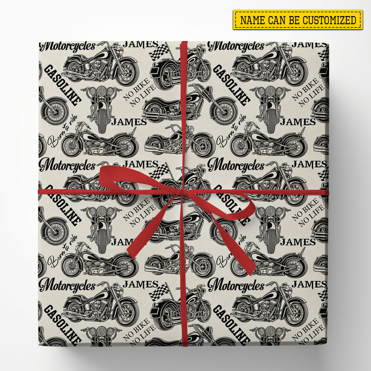 Personalized Motorcycle Wrapping Paper, No Bike No Life Wrapping Paper Rolls, Gift Wrap For Bikers