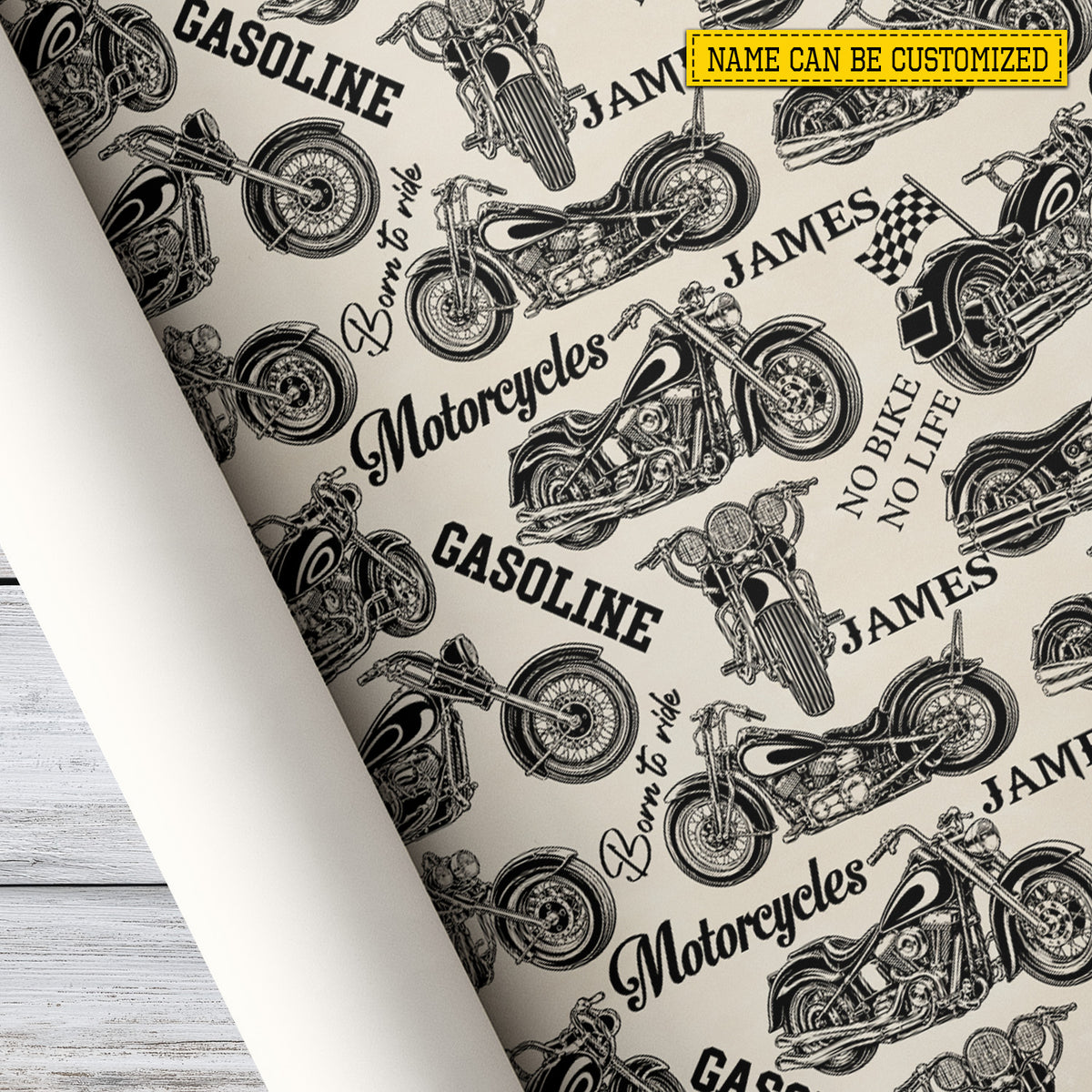 Personalized Motorcycle Wrapping Paper, No Bike No Life Wrapping Paper Rolls, Gift Wrap For Bikers