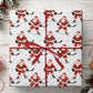 Christmas Hockey Wrapping Paper, Watercolor Santa Claus Playing Ice Hockey Sport Wrapping Paper Rolls, Xmas Gift Wrap For Hockey Lover