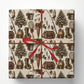 Vintage Christmas Fishing Wrapping Paper, Fishing Gear Trout Fish And Christmas Tree Wrapping Paper Rolls, Xmas Gift Wrap For Fishing Lover
