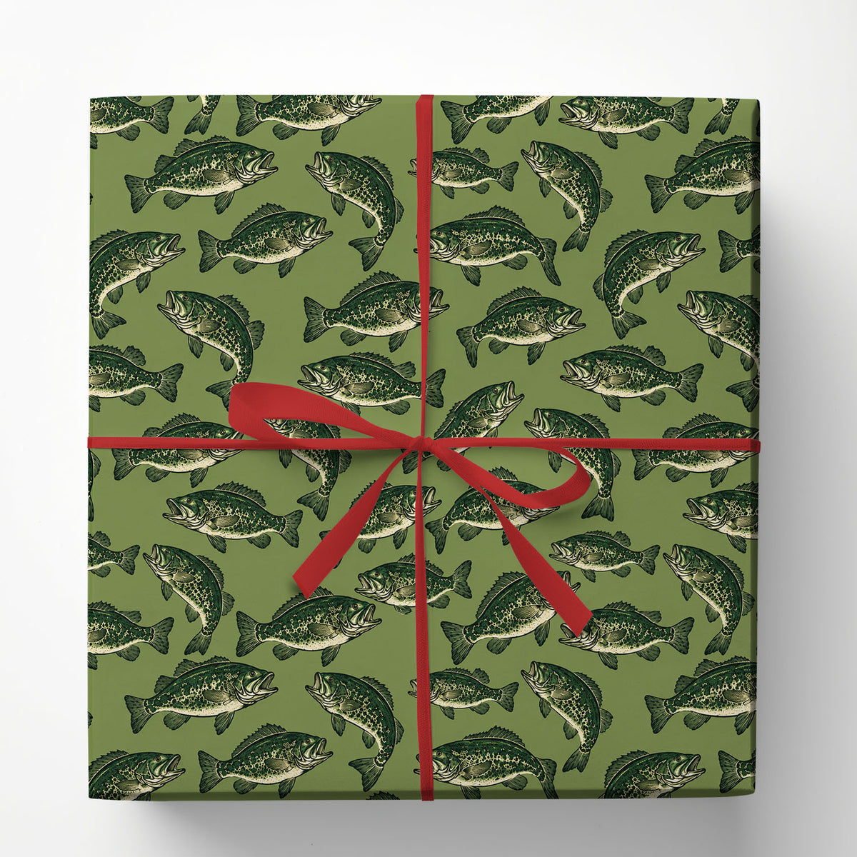 Fishing Wrapping Paper, Largemouth Bass Fish Wrapping Paper Rolls, Gift Wrap For Fishing Lover