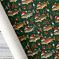 Christmas Fishing Wrapping Paper, Bass And Trout Wearing Santa Hats Wrapping Paper Rolls, Xmas Gift Wrap For Fishing Lover