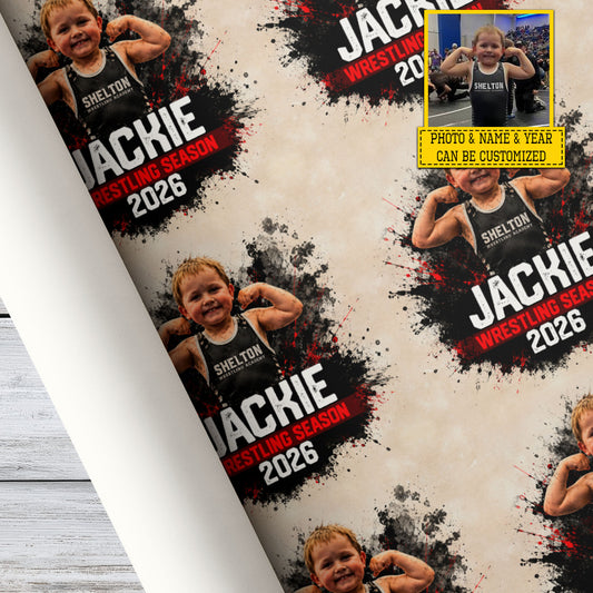 Personalized Wrestling Wrapping Paper, Wrapped Like A Champion Wrapping Paper Rolls, Gift Wrap For Wrestling Lover