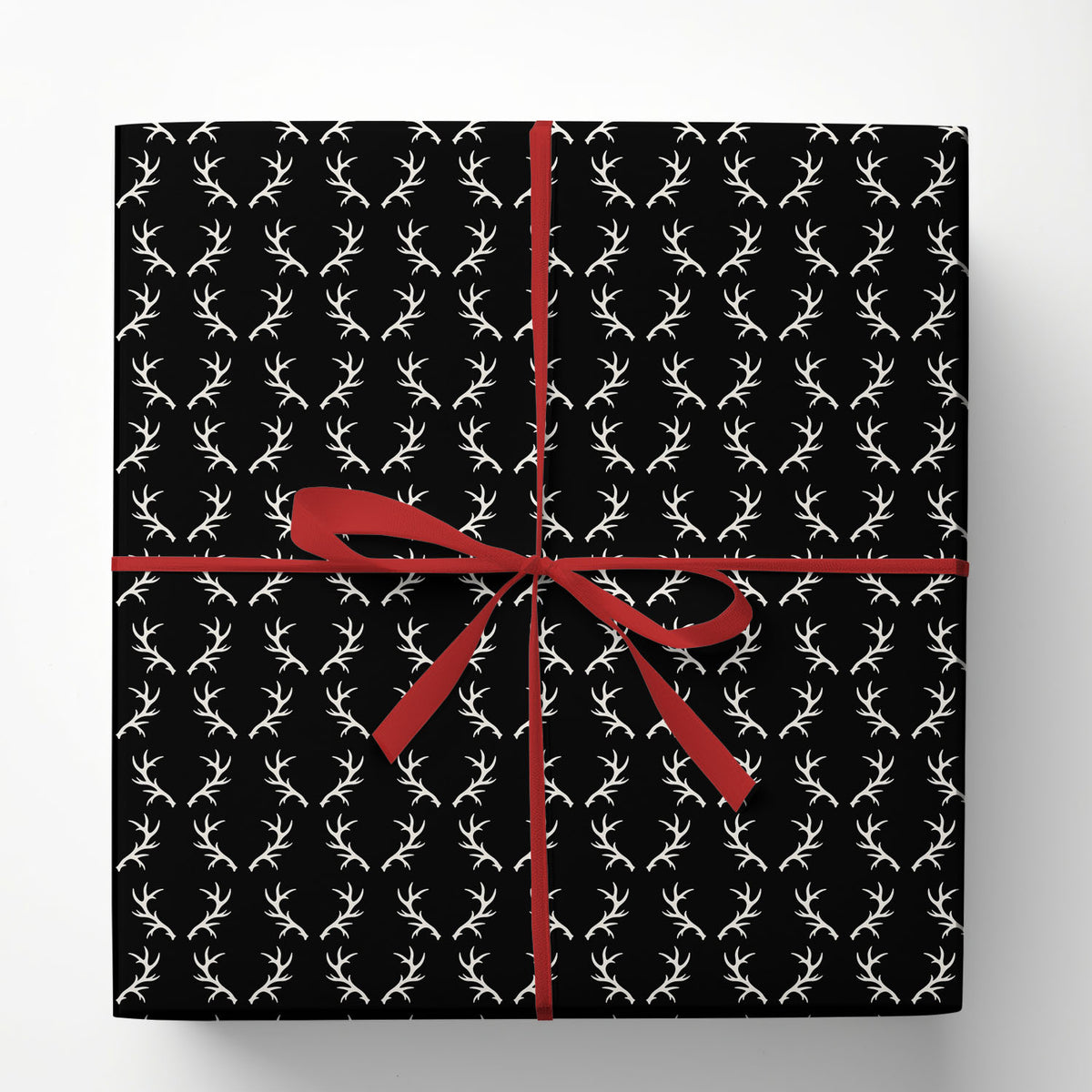 Deer Antler Wrapping Paper, Black And White Hunting Pattern Wrapping Paper Rolls, Gift Wrap For Hunting Lover