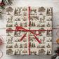 Vintage Deer Hunting Wrapping Paper, Rustic Whitetail Buck And Woodland Forest Wrapping Paper Rolls, Gift Wrap For Deer Hunting Lover