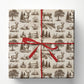 Vintage Deer Hunting Wrapping Paper, Rustic Whitetail Buck And Woodland Forest Wrapping Paper Rolls, Gift Wrap For Deer Hunting Lover