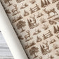Vintage Deer Hunting Wrapping Paper, Rustic Whitetail Buck And Woodland Forest Wrapping Paper Rolls, Gift Wrap For Deer Hunting Lover