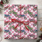 Motocross Wrapping Paper, Colorful Dirt Bikes And Checkerboard Pattern Wrapping Paper Rolls, Gift Wrap For Dirt Bike Lover