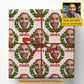 Personalized Christmas Wrapping Paper, Custom Yourself Between Wreath In White Background With Red Dots Wrapping Paper Rolls Xmas Gift
