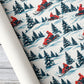 Christmas Snowmobile Wrapping Paper, Red Snowmobile Winter Forest Wrapping Paper Rolls, Xmas Gift Wrap For Snowmobile Lover