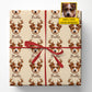 Personalized Christmas Dog Wrapping Paper, Funny Reindeer Dog Holiday Wrapping Paper Rolls, Xmas Gift Wrap For Dog Lover