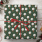 Golf Christmas Wrapping Paper, Dark Green Golf Pattern Wrapping Paper Rolls, Xmas Gift Wrap For Golf Lover