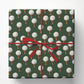 Golf Christmas Wrapping Paper, Dark Green Golf Pattern Wrapping Paper Rolls, Xmas Gift Wrap For Golf Lover
