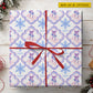 Personalized Ice Skating Christmas Wrapping Paper, Pink Figure Skates and Snowflakes Wrapping Paper Rolls, Xmas Gift Wrap For Iceskating Lover