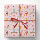 Gymnastics Christmas Wrapping Paper, Pink Gymnastics Birthday Wrapping Paper Rolls, Xmas Gift Wrap For Gymnastics Lover