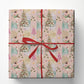 Vintage Ballerina Christmas Wrapping Paper, Pink Sugar Plum Fairy And Christmas Tree Wrapping Paper Rolls, Xmas Gift Wrap For Ballet Lover