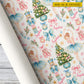 Personalized Christmas Ballerina Wrapping Paper, Pink And Blue Nutcracker Ballet Wrapping Paper Rolls, Xmas Gift Wrap For Ballet Lover