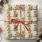Cute Golf Teddy Bear Wrapping Paper, Vintage Golfer Bear Pattern Wrapping Paper Rolls, Gift Wrap For Golf Lover